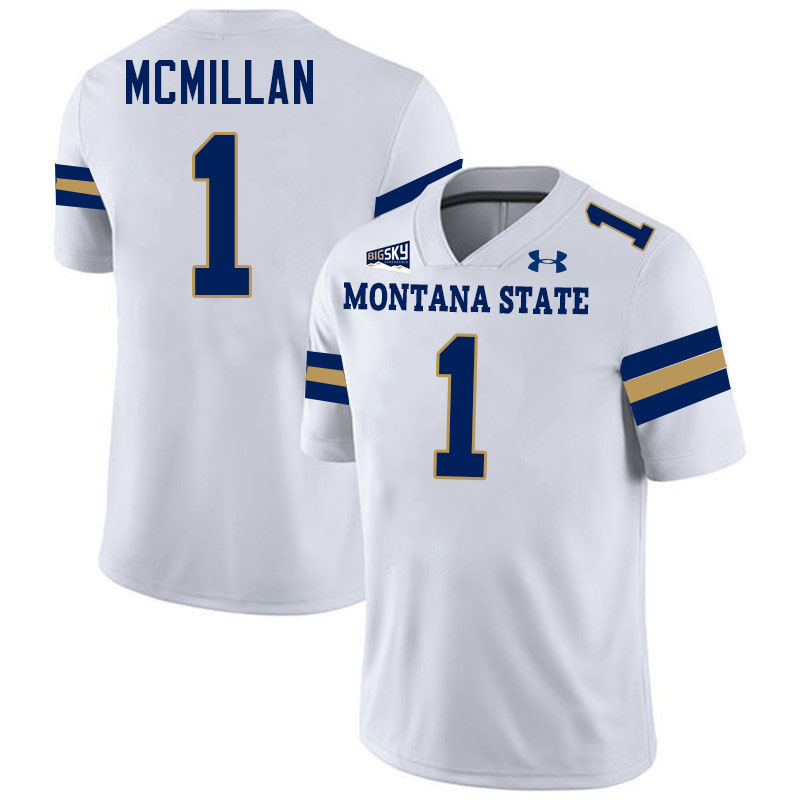 #1 Jhase McMillan Montana State Bobcats Jerseys Football Uniforms Stitched-White